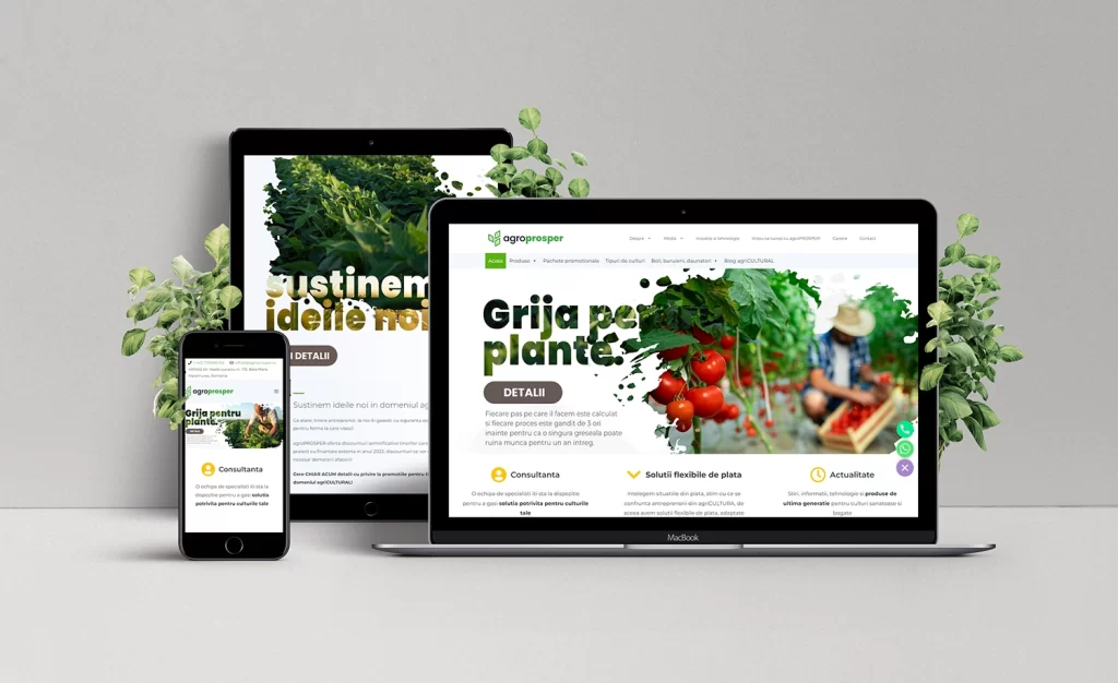 Crearea siteului Agroprosper.ro, solutia completa pentru afacerile in domeniul agriculturii